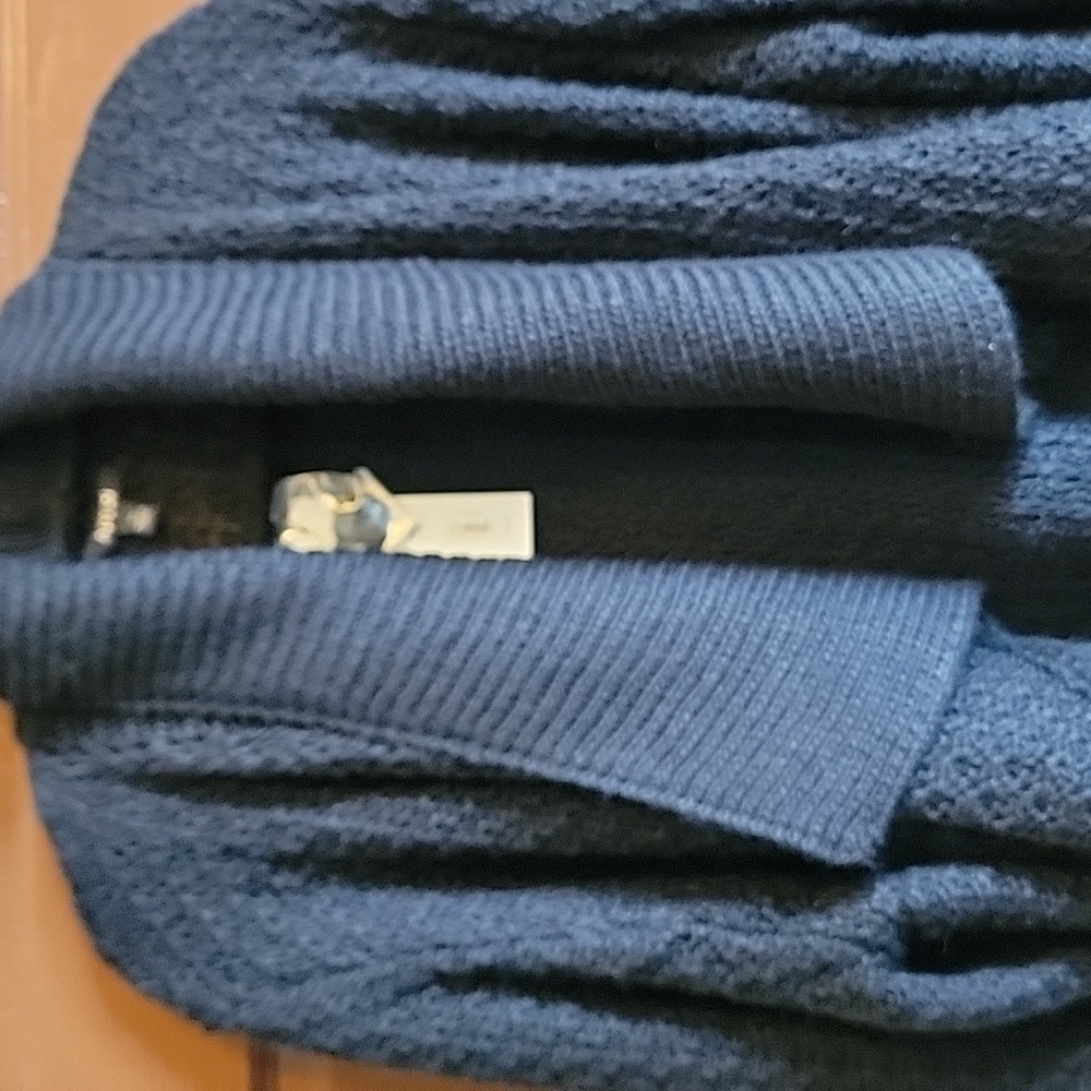 APT 9-Black Wool blend open front Asymmetrical sweater Size XL. NWT. - Picture 7 of 9